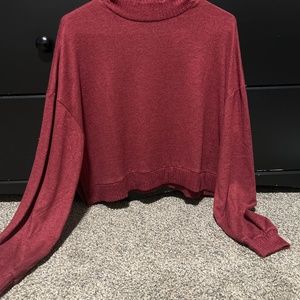 Red long sleeve crop top
